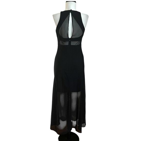 Vtg FAVIANA  Sheer Mesh Midi Dress 4 Black Whimsigoth Fairy Grunge Gothic Indie - Picture 2 of 14